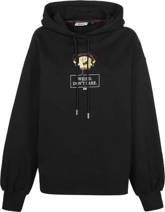 GCDS Gedrukte katoenen hoodie - Dames - Hoodies - Zwart - XS - Katoen - Hoodies & sweatvesten