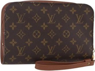 Louis Vuitton Pre-owned Clutches, female, Brown, Size: ONE SIZE Pre-owned Canvas Clutch