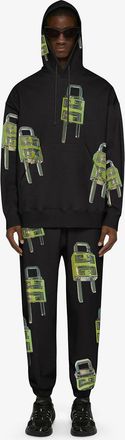 Givenchy Mens 4G Lock Logo Hoodie in Black Cotton - Size Medium