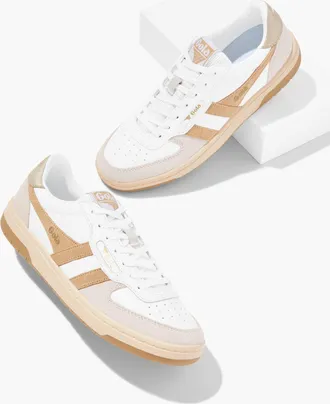 Gola Hawk Sneakers - White/Lt Caramel/Gld - 6 1/2 M Talbots