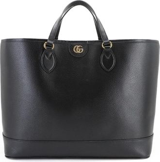 Gucci Black Leather Shoulder Bag Tote Bag (Pre-Owned)