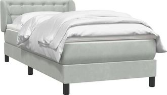 vidaXL Cama Box Spring Con Colch&oacute;n Terciopelo Gris Claro 90x210 Cm Vidaxl