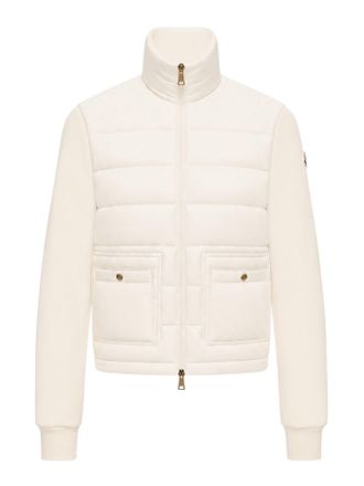 Moncler COTTON ZIP-UP SWEATSHIRT WITH NYLON FRONT - Moncler - Woman