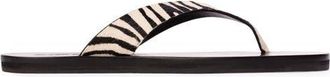 Black Suede Studio Bae Ponyhair Flip Flop in Zebra Pony Hair at Nordstrom, Size 35.5