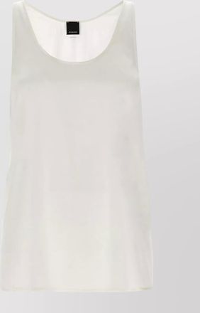 Pinko sleeveless scoop neck lightweight side slits top