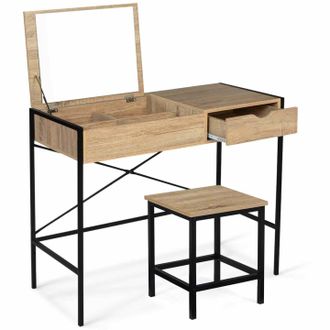 IDMarket Toeletta Con Specchio Pieghevole Di Design Industriale Luis