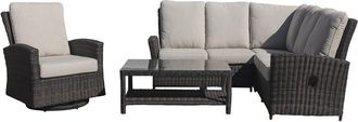 Courtyard Casual Cheshire 5 Pc Recline Sectional Set