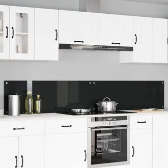 vidaXL Rivestimento da Cucina 2 pcs Nero 120 x 40 cm vetro temperato vidaXL