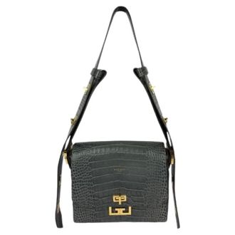 Givenchy Pre-owned Medium Eden Crossbody Shoulder Bag - Dames - Pre-owned - Grijs - Maat: ONE Size Leer