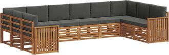 vidaXL Conjunto De Sof&aacute;s De Exterior 10 Uds. Natural Y Antracita Vidaxl