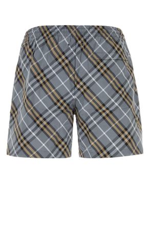 Burberry Mens Printed Nylon Swimming Shorts Waveblueipcheck Costumi Da Bagno