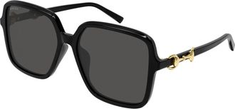 Gucci Gg 2219Sa Vlinder Zonnebril - Dames - Zonnebrillen - Zwart - 59 MM - Accessoires