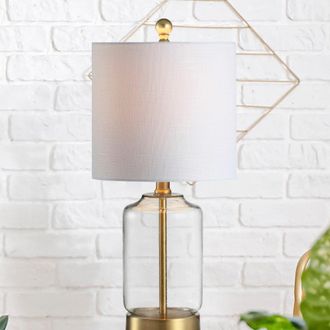 Jonathan Y Designs Duncan 20.5 Glass/Metal LED Table Lamp
