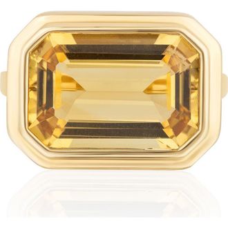 Goshwara Manhattan East West Emerald Cut Ring in Yellow at Nordstrom, Size 7