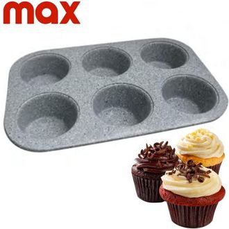 Trade Shop Trade Shop - Stampo 6 Muffin Teglia Marmorizzato 26,5 X 17,5 X 3cm Cupcakes Dolci Pasticceria