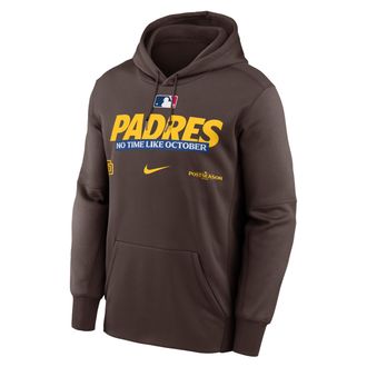 Nike San Diego Padres 2026 Postseason Authentic Collection Nike Mens Therma-FIT MLB Pullover Hoodie in Brown | NKAQ20QPYW-D28