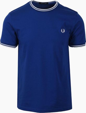 Fred Perry Mens FRED PERRY TWIN TIPPED T-SHIRT SOHO ECLIPSE/SNOW WHITE - Navy - Size: 46