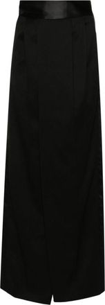 Maison Margiela Black pleat-detailing maxi skirt
