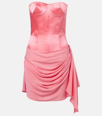 Alex Perry Draped silk corset dress
