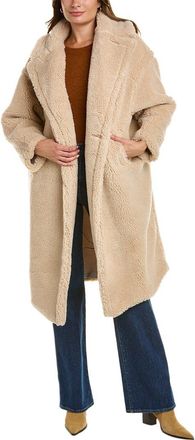 La Fiorentina Long Wool-Blend Teddy Coat