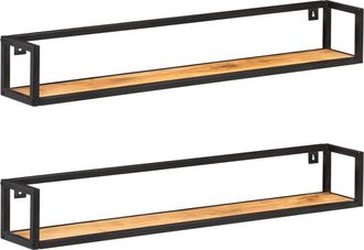 vidaXL Estantes De Pared 2 Unidades 120 Cm Madera Maciza Acacia Vidaxl