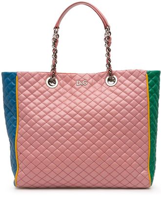 Dolce & Gabbana 2000-2010 Mulitcolor Quilted Lambskin Lily Glam tote bag - Multicolour