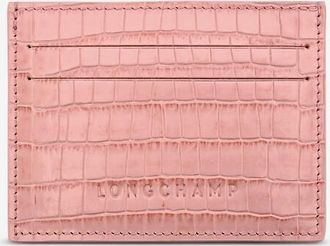 Longchamp Rechteckiger Kartenhalter aus Leder in Kroko-Optik Pocket