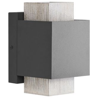 Beliani L&aacute;mpara Led De Pared Para Exterior De Metal Estilo Moderno Puerta Principal Porche Negro Timok
