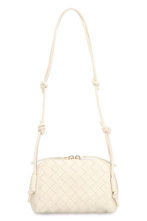 Bottega Veneta Womens Pouch Intrecciato Sea Salt Calf Leather Clutch Bags
