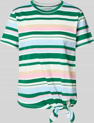 Tom Tailor Denim Regular Fit T-Shirt mit Knoten-Detail in Offwhite, Größe XS