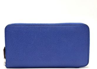 Herm&egrave;s Blue Epsom Leather Long Wallet (Bi-Fold) (Pre-Owned)