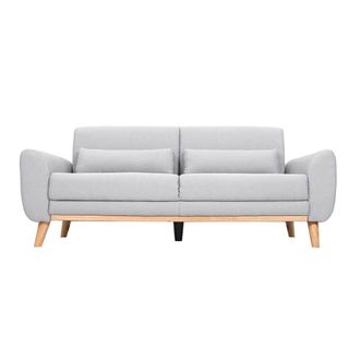 Miliboo Miliboo - Sof&aacute; Dise&ntilde;o 3 Plazas Tejido Gris Claro Patas Roble Ektor