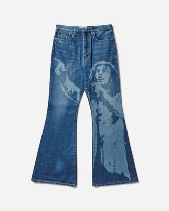 Junya Watanabe Men s Bob Marley Denim Pants Indigo