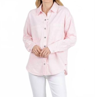 Pistola Denim Elin Fluid Denim Shacket In Blush