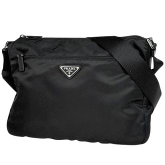 Prada Pre-owned Cross Body Bags, female, Black, Size: ONE SIZE Pre-owned Vintage Shoulder Bag