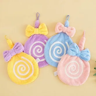 OEM Juego De Toallas De Ba&ntilde;o De 4 Piezas De Forro Polar Coral Con Presilla Para Colgar - Toalla Agradable, De Secado R&aacute;pido Y Absorbente Para El Ba&ntilde;o