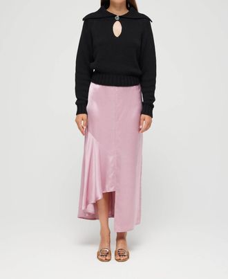 R&oacute;he Asymmetrical Satin Skirt In Rose