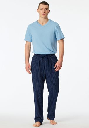 Schiesser Pyjamahose SCHIESSER Mix + Relax, Herren, Gr. 48, N-Gr, 815, blau, Web, Obermaterial: 54% Baumwolle, 45% Viskose, 1% Elasthan, bequem lang, Hosen Pyja