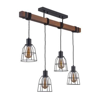 Netlighting Industrial & Retro Hanging Pendant Black Matt 4 Light E27