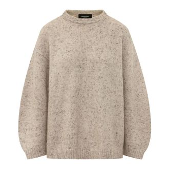 Fabiana Filippi Trui met ronde hals - Dames - Ronde hals truien - Beige - S - Leer - Truien & Vesten