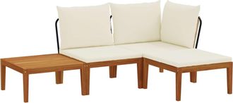 vidaXL 4 Uds. Madera De Acacia S&oacute;lida Y Cuerda Natural Vidaxl