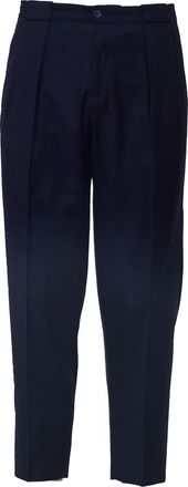 BRIGLIA 1949 Wide-Leg Trousers in Stretch Virgin Wool with Double Pleats