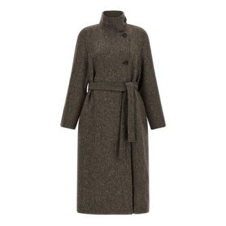Brunello Cucinelli Sparkling Coat - female - Brunello Cucinelli - Belted Coats - Brown - 2XS - Coats