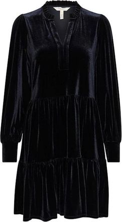 Part Two Velvet Ruffle Jurk - Dames - Korte kleedjes - Blauw - 2XS - Polyester - Kleedjes
