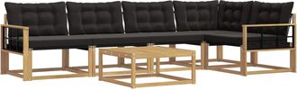 vidaXL Conjunto De Sof&aacute;s De Exterior 6 Uds. Blanco Y Negro Vidaxl