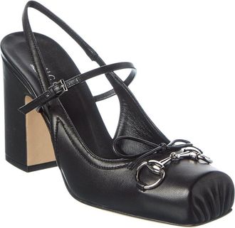 Gucci Horsebit Leather Slingback Pump