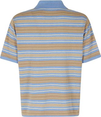 Guest In Residence Short Sleeve Stripe Rugby Cashmere Polo Shirt