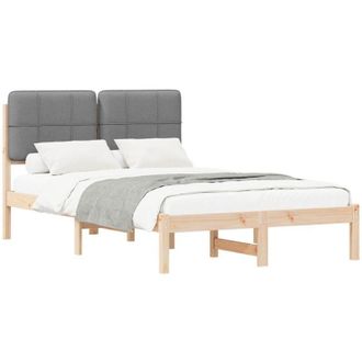 vidaXL Bed Frame with Upholstered Headboard Light Grey 120 x 200 cm vidaXL