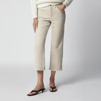 Isabel Marant Pantaloni capri &eacute;cru in velluto a costine