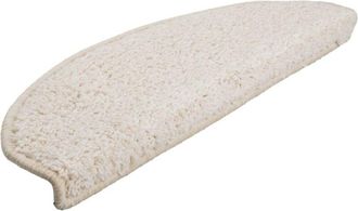 vidaXL Stair Mats 10 pcs 65x21x4 cm White Half Round Large Vidaxl